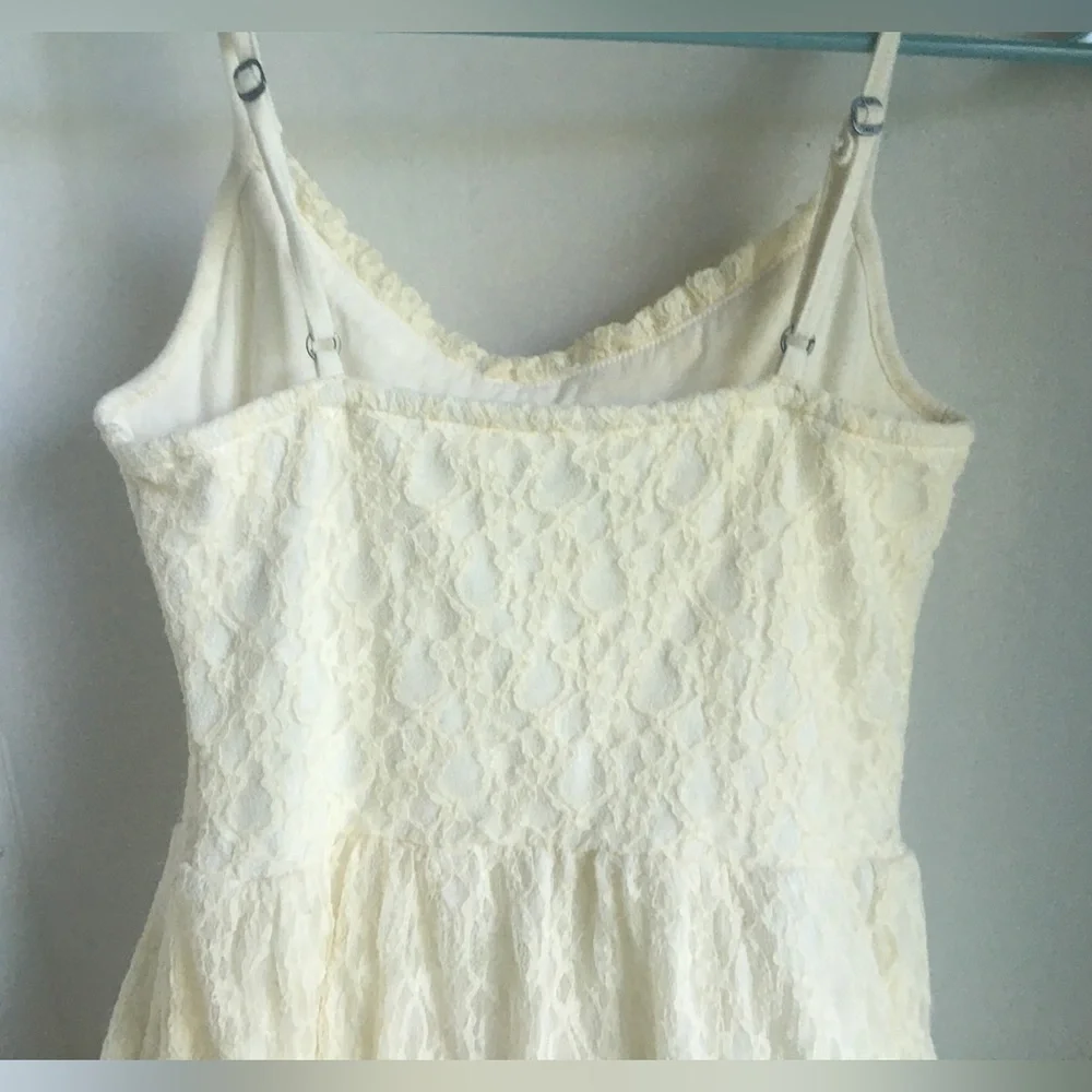 Abercrombie & Fitch Lace Maxi Dress - Off White/cream Spaghetti Straps - X-Small